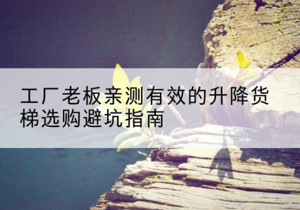志丹升降货梯怎么选-工厂老板亲测有效的升降货梯选购避坑指南